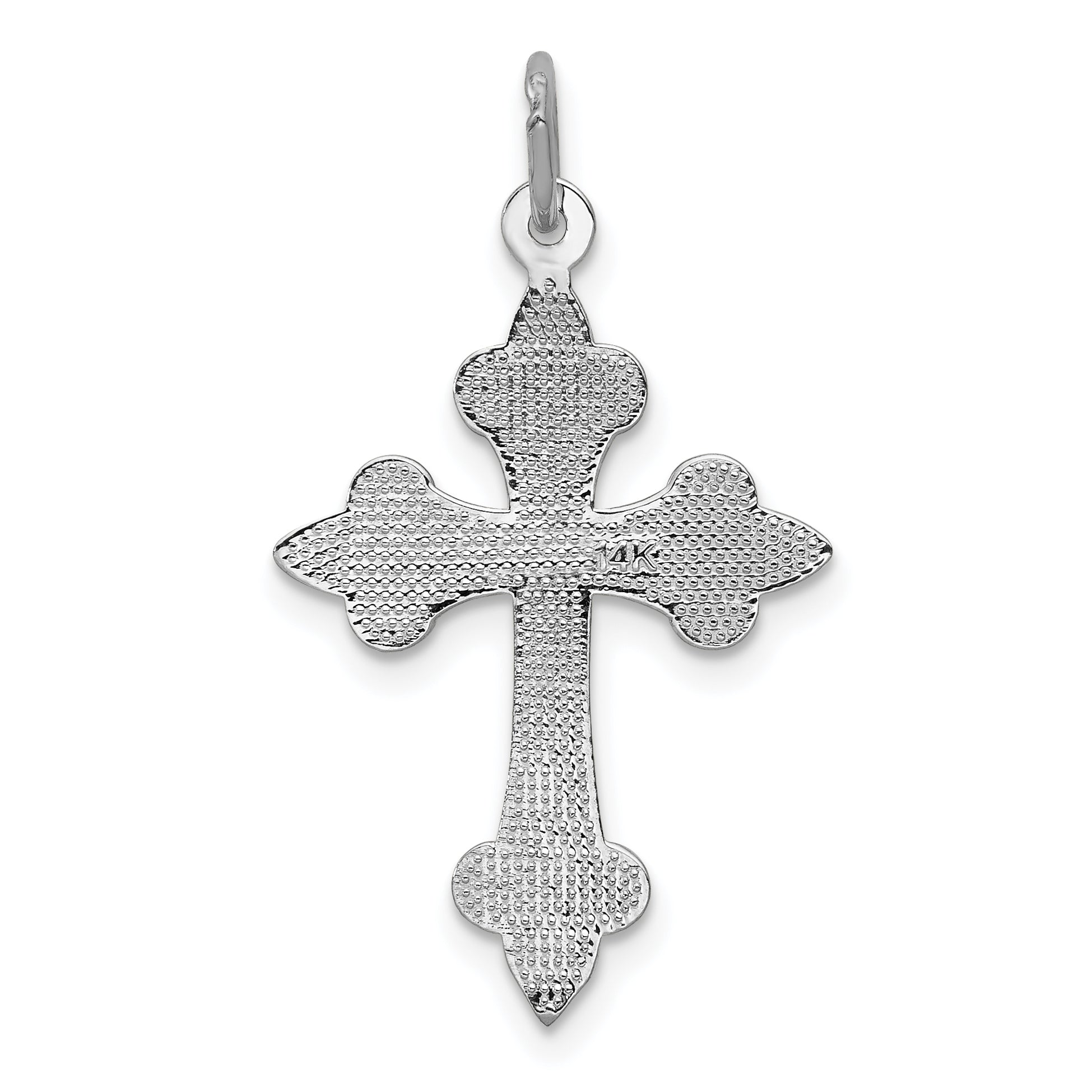 14K White Gold Cross Pendant