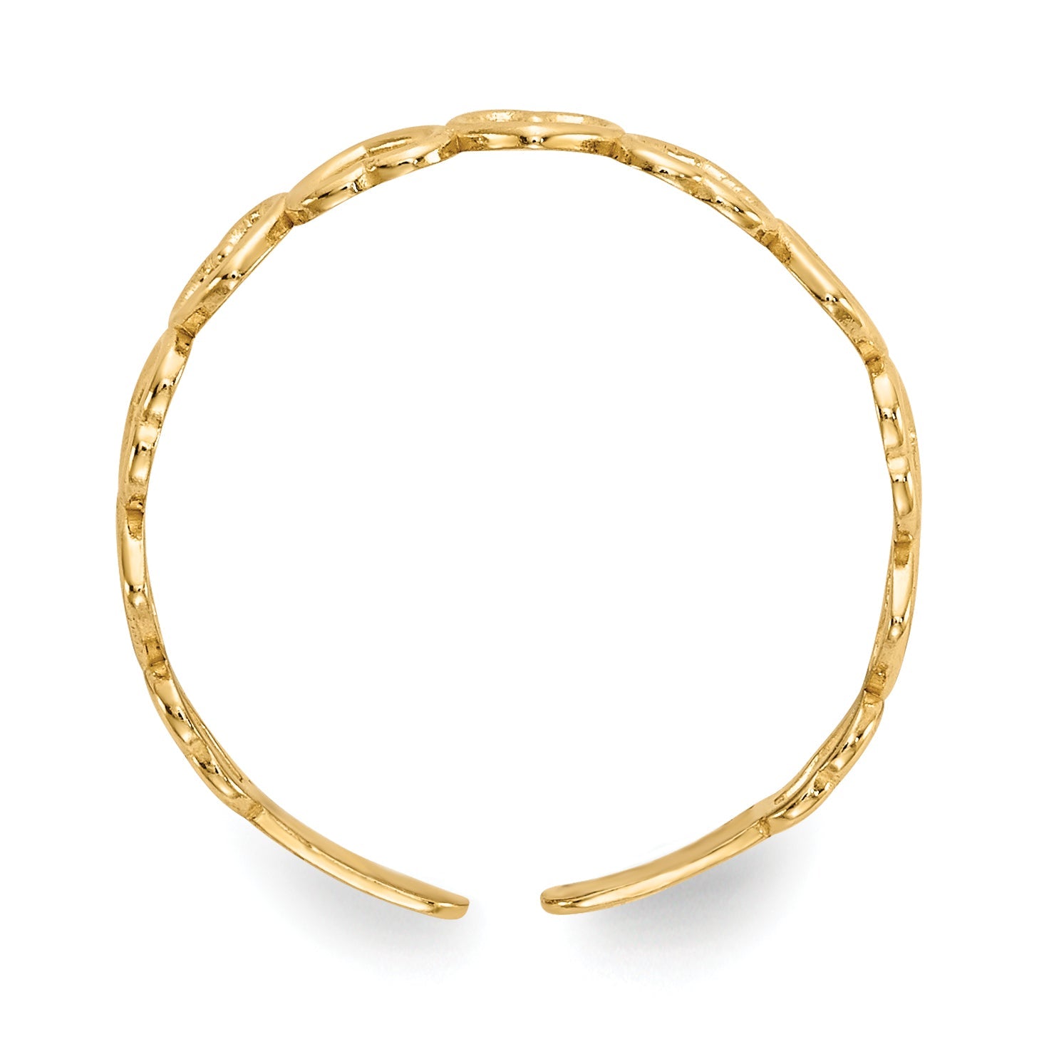 14K Yellow Gold Open Hearts Toe Ring