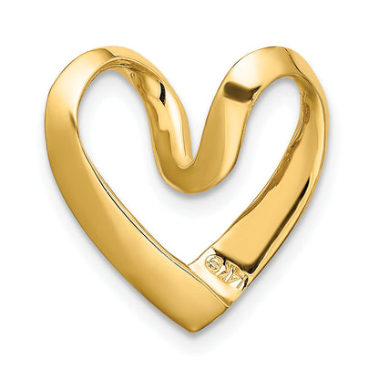 14K Yellow Gold Polished Heart Chain Slide