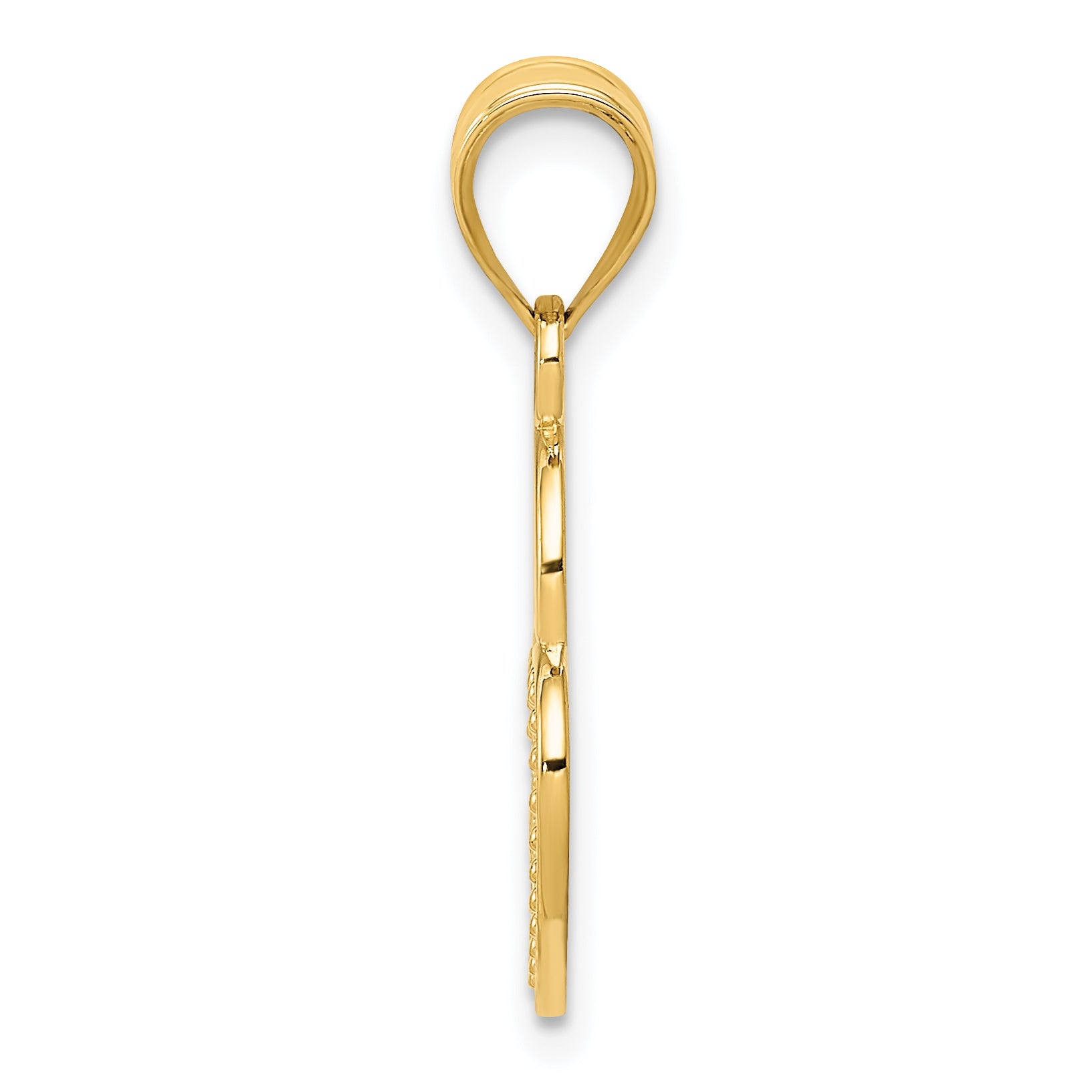 14K Yellow Gold Polished Filigree Heart Lock Charm