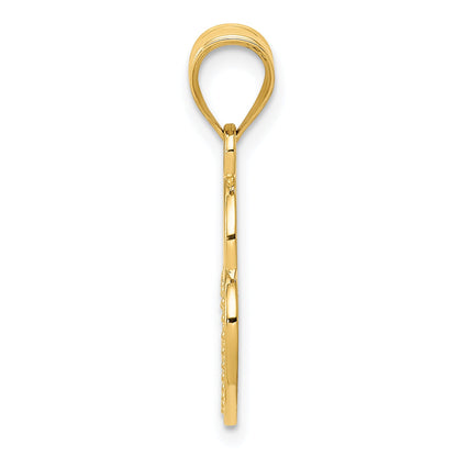 14K Yellow Gold Polished Filigree Heart Lock Charm