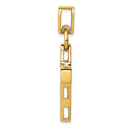 14K Yellow Gold Hollow Cross Pendant