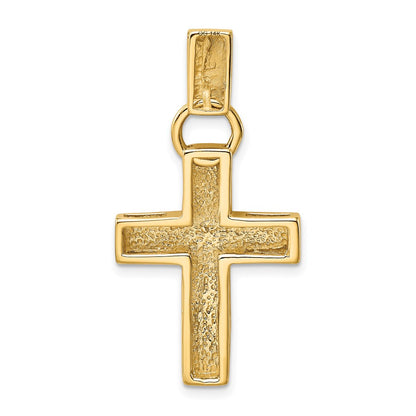 14K Yellow Gold Hollow Cross Pendant
