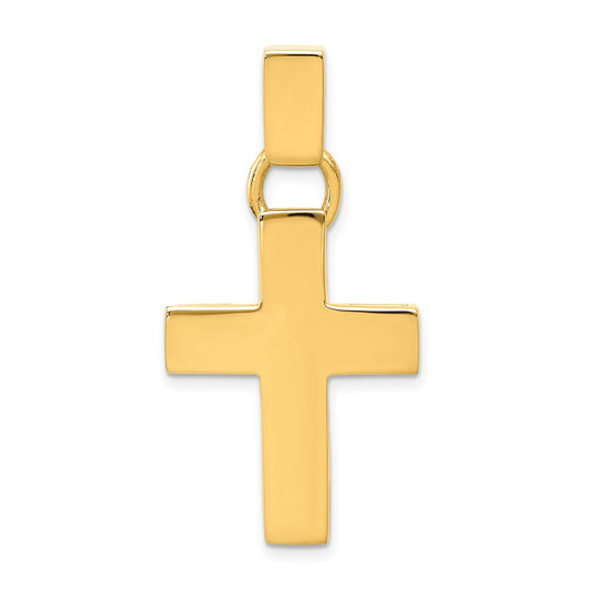 14K Yellow Gold Hollow Cross Pendant