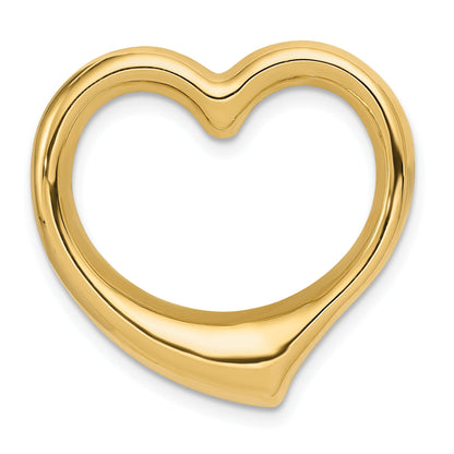 14K Yellow Gold Polished Heart Chain Slide