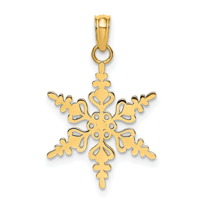 14K Yellow Gold Polished Snowflake Charm