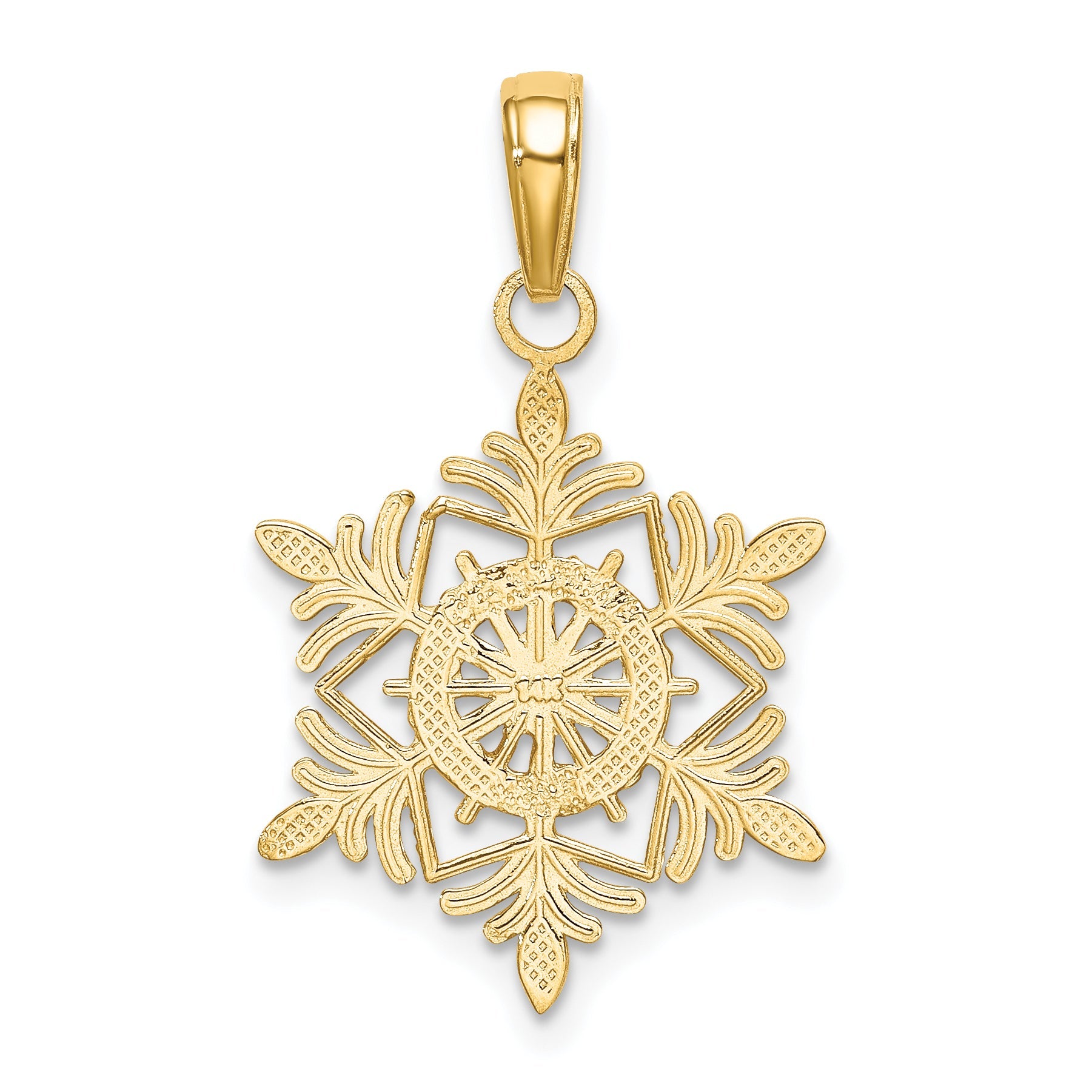 14K Yellow Gold Snowflake Pendant