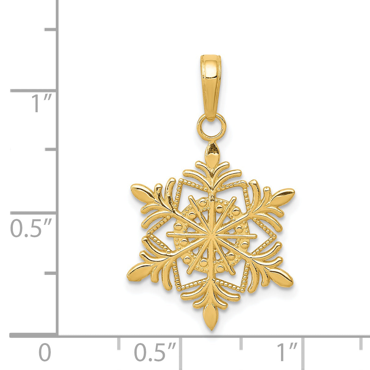 14K Yellow Gold Snowflake Pendant