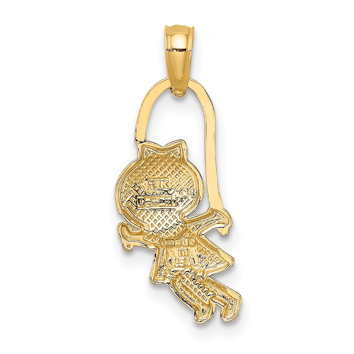 14K Yellow Gold Girl With Jump Rope Charm