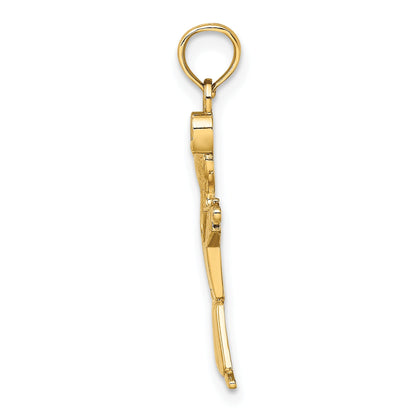 14K Yellow Gold Polished Full Body Boy Charm