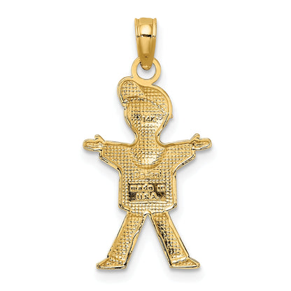 14K Yellow Gold Polished Full Body Boy Charm
