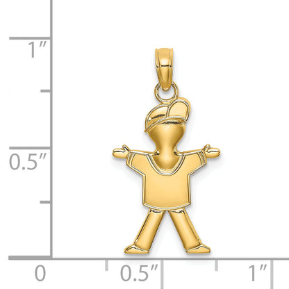 14K Yellow Gold Polished Full Body Boy Charm