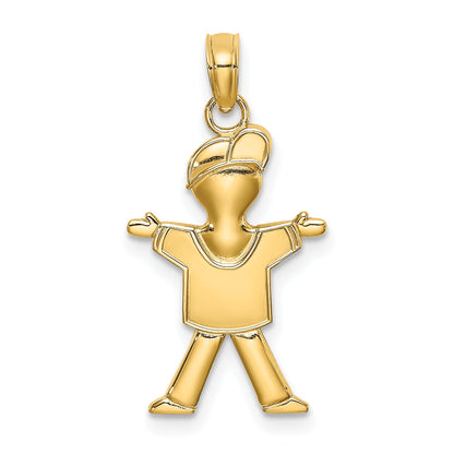 14K Yellow Gold Polished Full Body Boy Charm