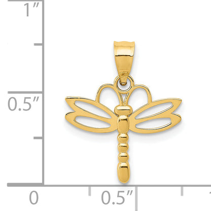 14K Yellow Gold Dragonfly Pendant
