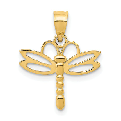 14K Yellow Gold Dragonfly Pendant