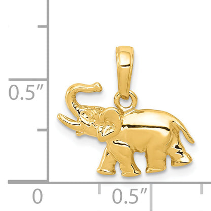 14K Yellow Gold Polished Elephant Charm