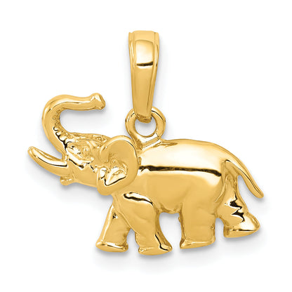 14K Yellow Gold Polished Elephant Charm