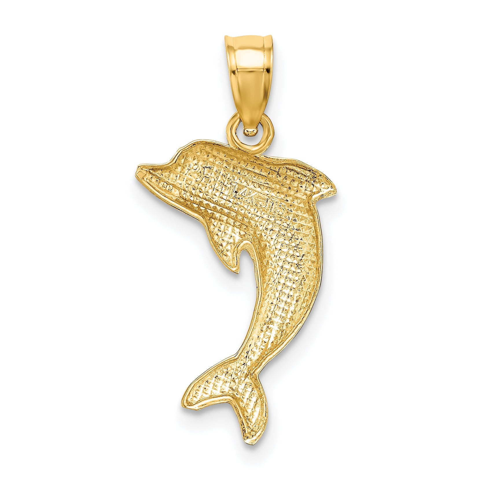 14K Yellow Gold Polished Dolphin Charm