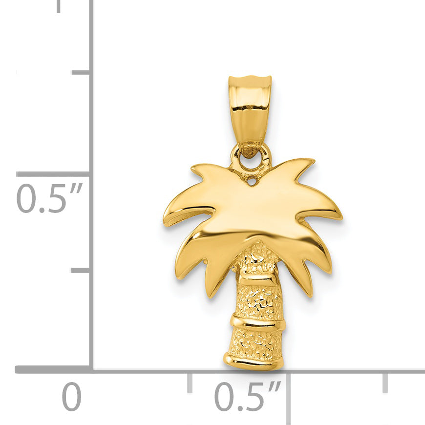 14K Yellow Gold Palm Tree