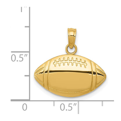 14K Yellow Gold Football Charm