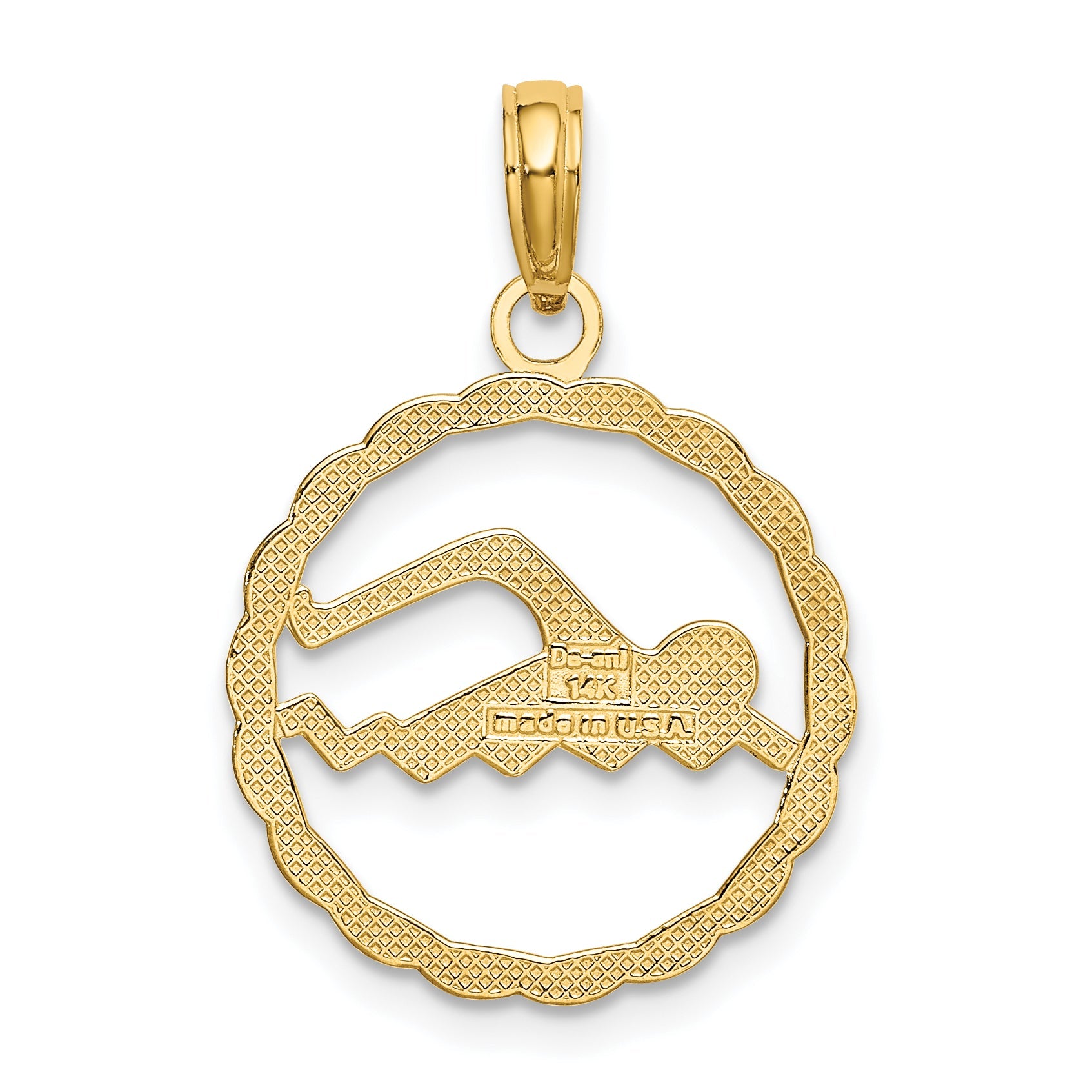 14K Yellow Gold Swimming Charm