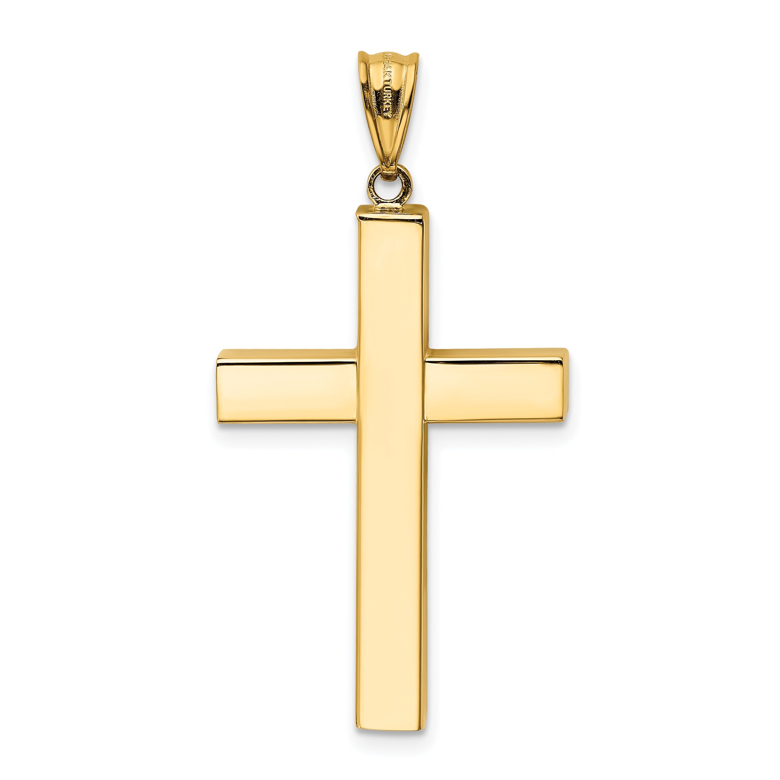 14K Yellow Gold Hollow Cross Pendant
