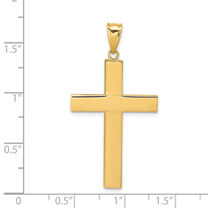 14K Yellow Gold Hollow Cross Pendant