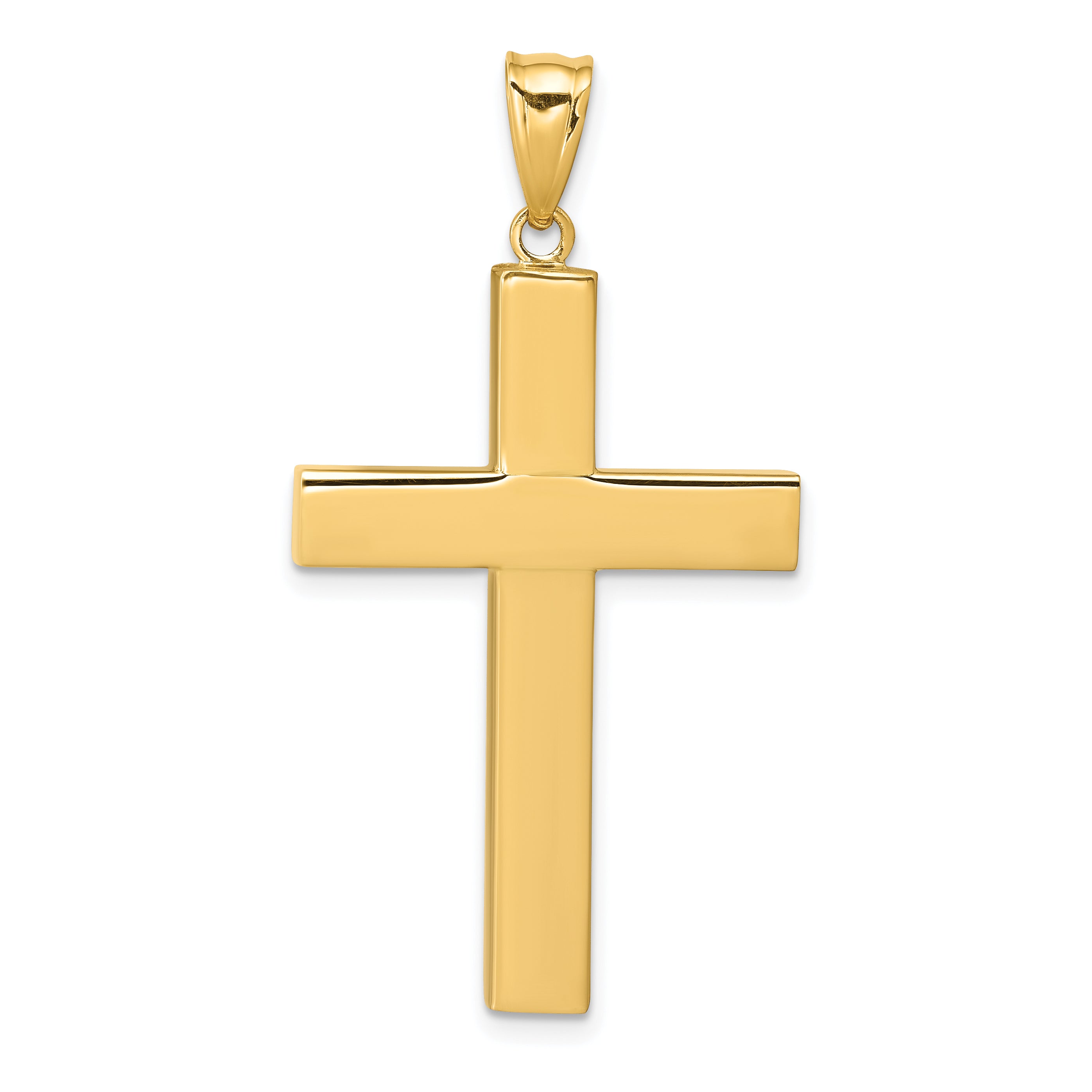 14K Yellow Gold Hollow Cross Pendant