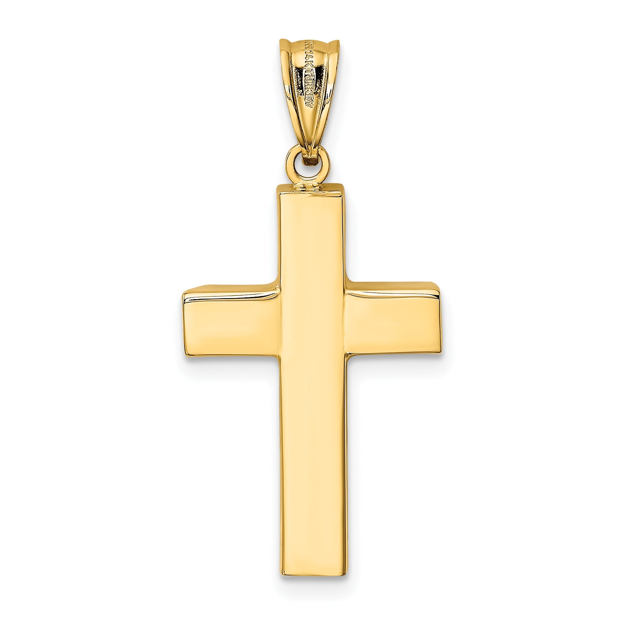 14K Yellow Gold Hollow Cross Pendant