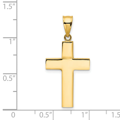 14K Yellow Gold Hollow Cross Pendant
