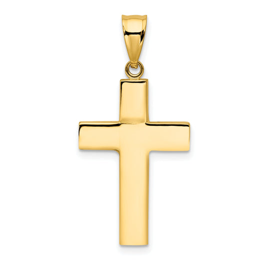 14K Yellow Gold Hollow Cross Pendant