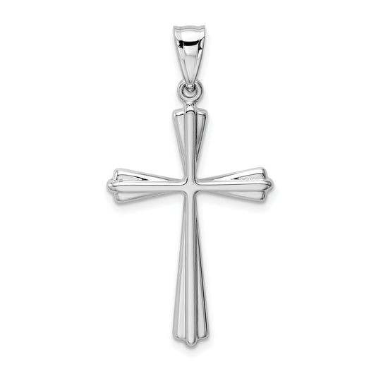 14K White Gold Polished Cross Pendant