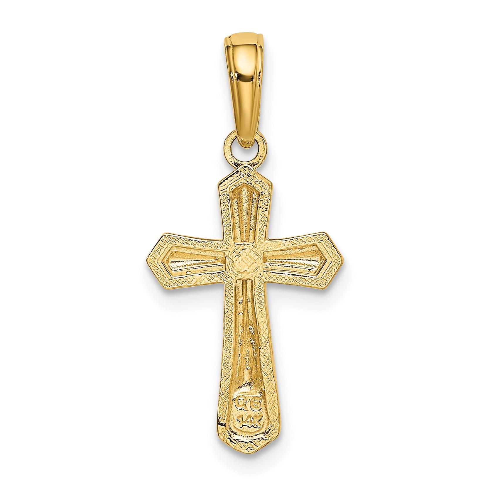 14K Yellow Gold Passion Cross Pendant