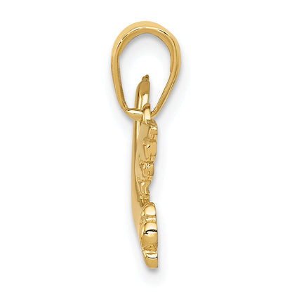 14K Yellow Gold Polished Dove Charm