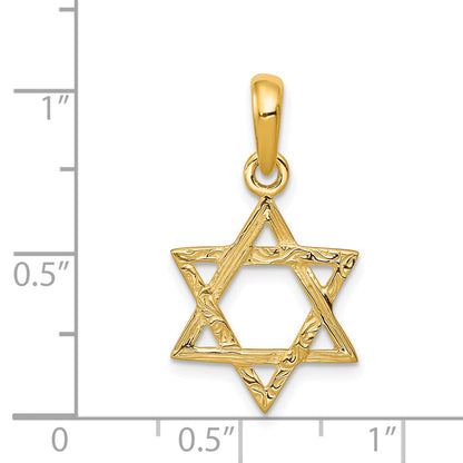 14K Yellow Gold Star Of David Pendant