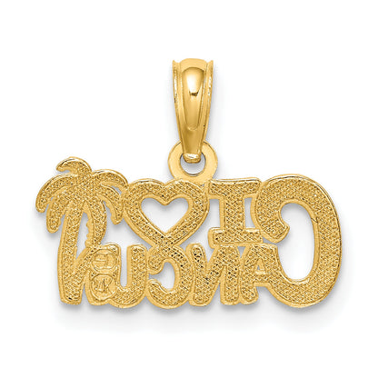 14K Yellow Gold I Heart Cancun Cut-Out Charm