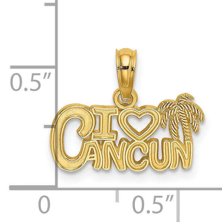 14K Yellow Gold I Heart Cancun Cut-Out Charm