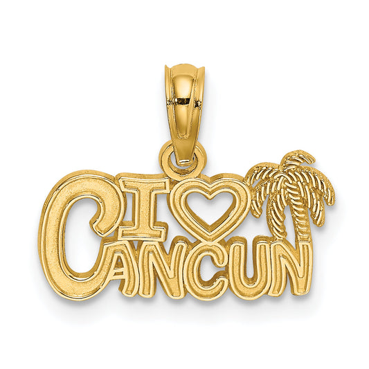 14K Yellow Gold I Heart Cancun Cut-Out Charm