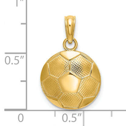 14K Yellow Gold Soccer Ball Charm