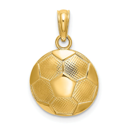 14K Yellow Gold Soccer Ball Charm
