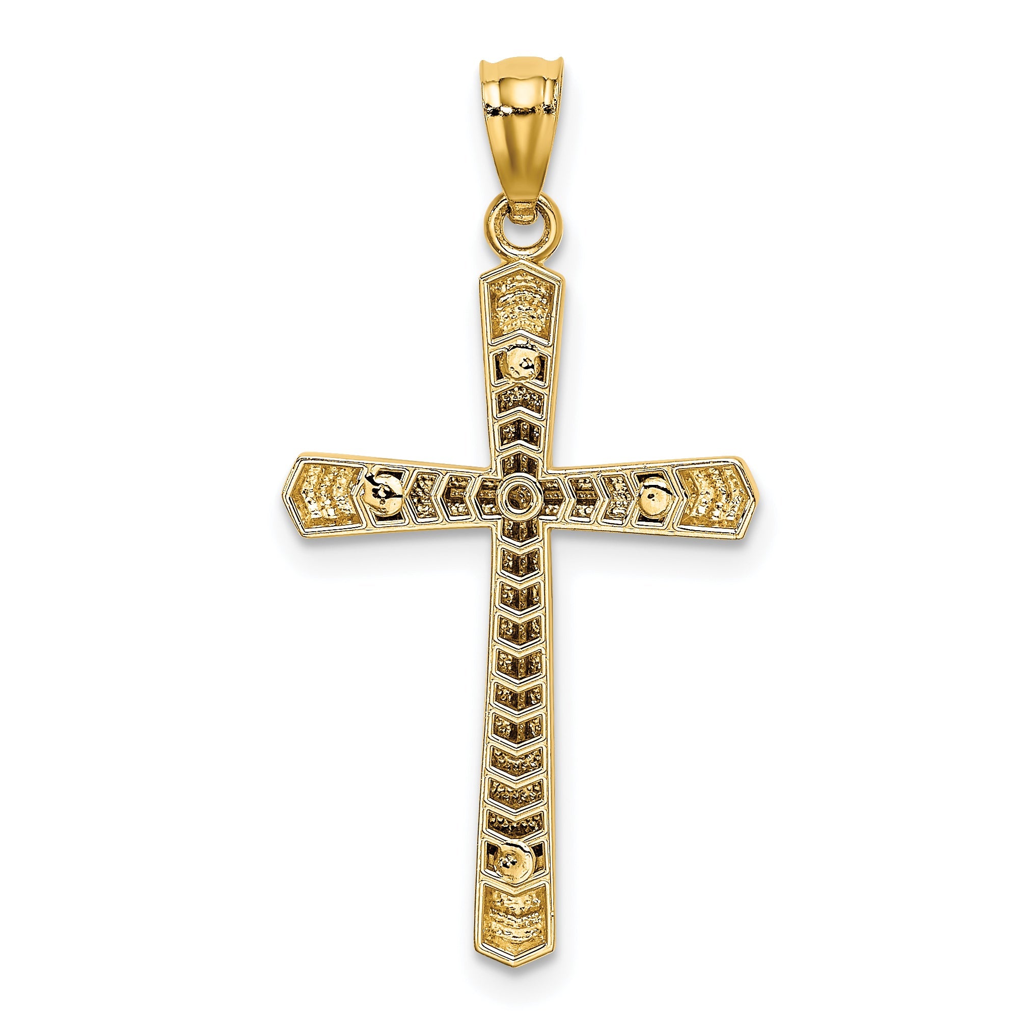 14K Two-Tone Polished D/C Cross Pendant