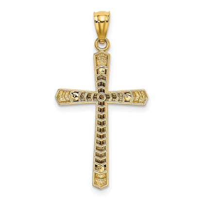14K Two-Tone Polished D/C Cross Pendant