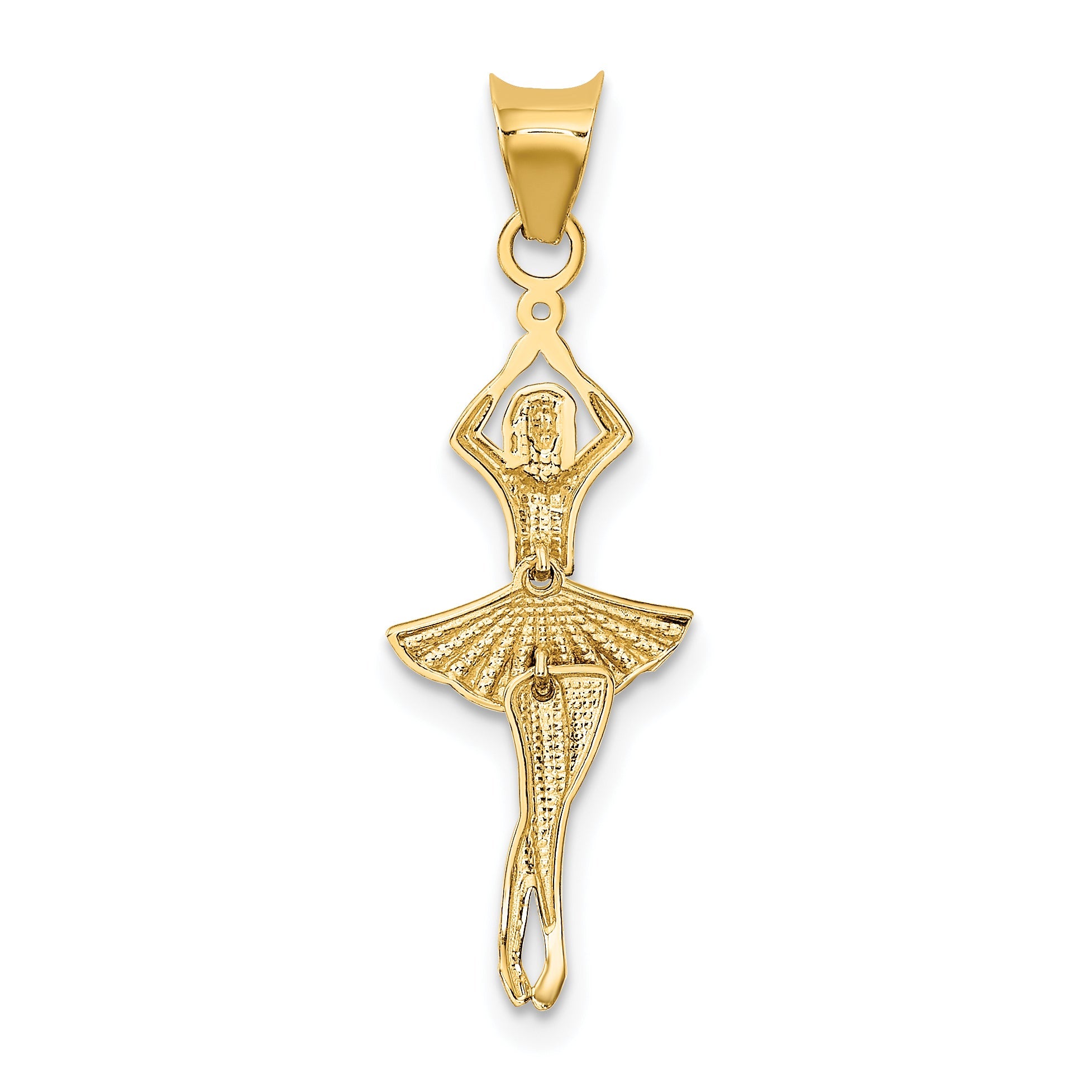 14K Yellow & Rhodium W/Rhodium Polished Moveable Dancer Pendant