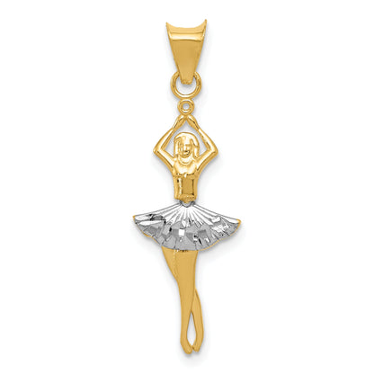 14K Yellow & Rhodium W/Rhodium Polished Moveable Dancer Pendant