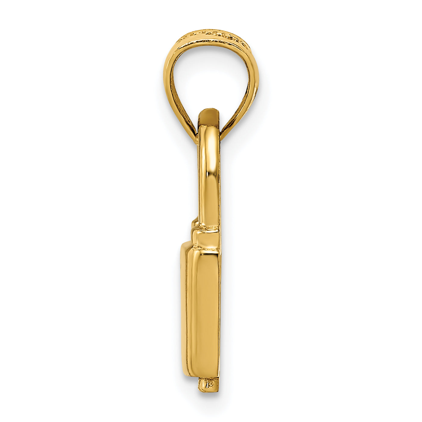 14K Yellow Gold Polished Lock Charm