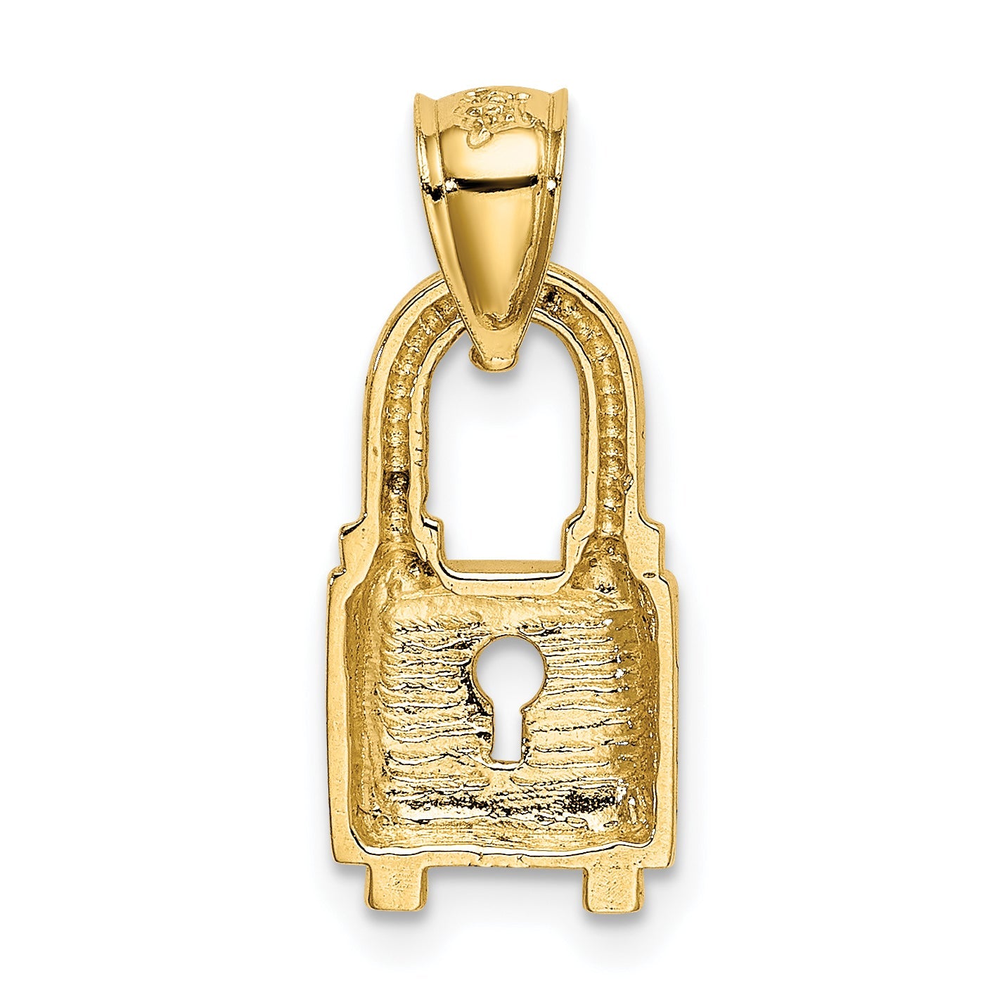 14K Yellow Gold Polished Lock Charm
