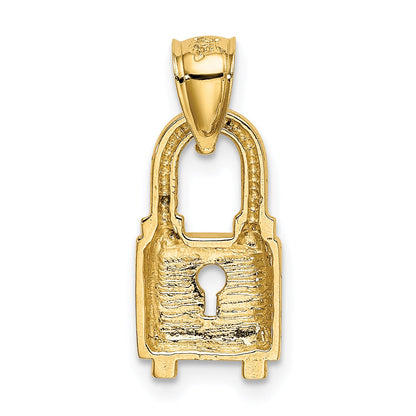 14K Yellow Gold Polished Lock Charm