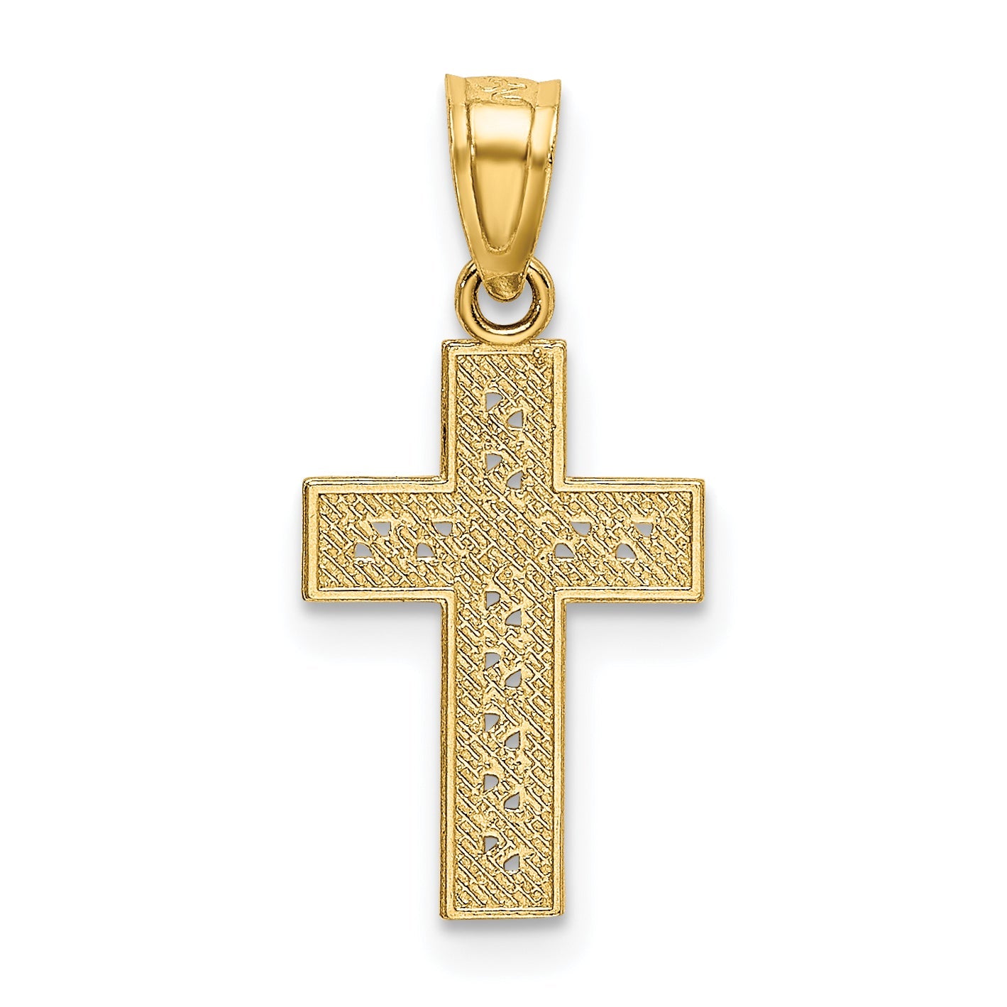 14K Yellow Gold Diamond-Cut Cross W/X Center Pendant