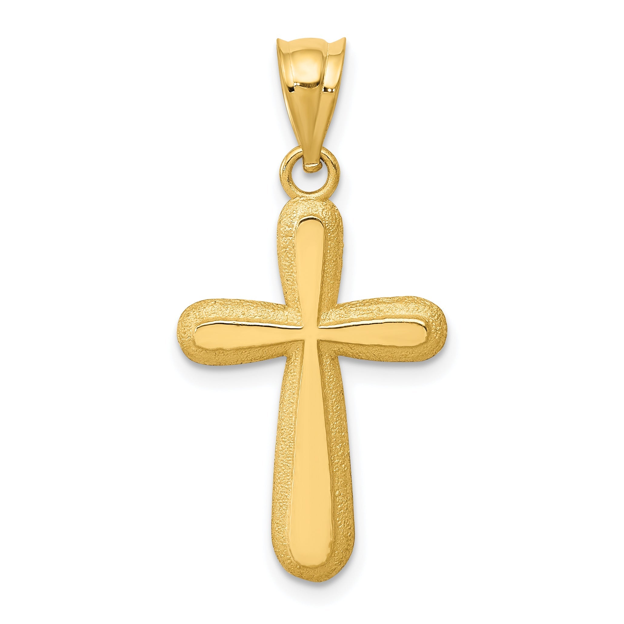 14K Yellow Gold Polished Cross Pendant