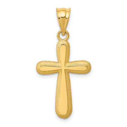 14K Yellow Gold Polished Cross Pendant